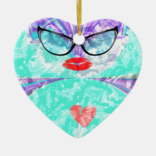 Perfect heart ceramic tree decoration (Front)