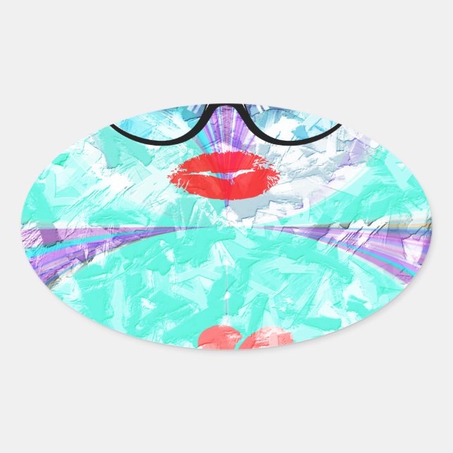 Perfect heart oval sticker (Front)