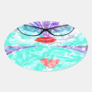 Perfect heart oval sticker