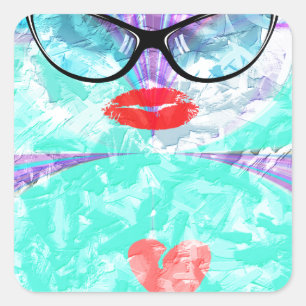 Perfect heart square sticker