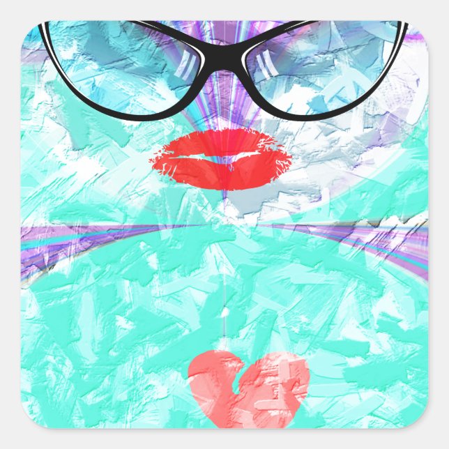 Perfect heart square sticker (Front)