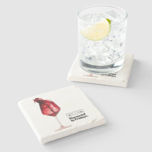 Perfect Home Decor Gift for Wine Lovers, Elegant Stone Coaster