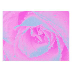Perfect Hot Pink and Light Blue Rose Detail Tablecloth