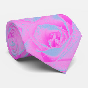 Perfect Hot Pink and Light Blue Rose Detail Tie