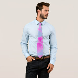 Perfect Hot Pink and Light Blue Rose Detail Tie