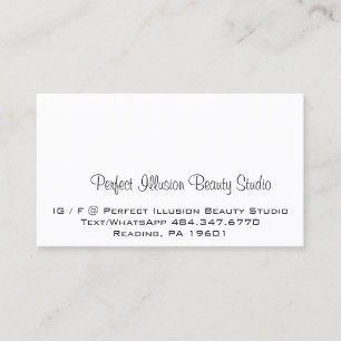 Perfect Illusion Beauty Studio Services Black Whit Business Card