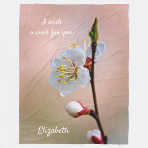 Perfect Japanese Apricot Flower Fleece Blanket