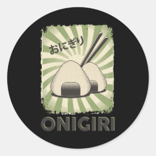 Perfect Japanese Onigiri Food   Vintage Style Classic Round Sticker