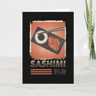 Perfect Japanese Sashimi Food   Vintage Style Card