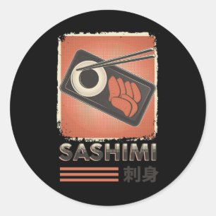 Perfect Japanese Sashimi Food   Vintage Style Classic Round Sticker