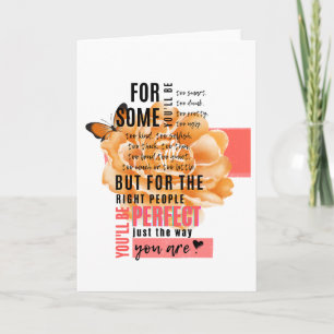 Perfect just the way you are illustrated quote card
