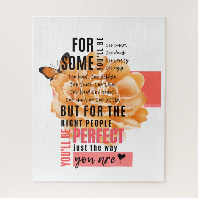 Perfect just the way you are illustrated quote jigsaw puzzle (Vertical)