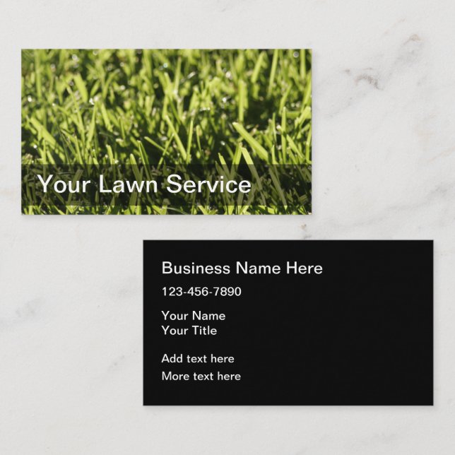 Perfect Lawn Service Business Card Template (Front/Back)