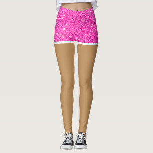 Perfect Legs In Hot Pink Faux Glitter Shorts Leggings