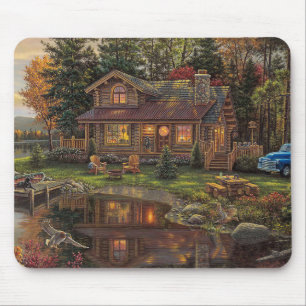 Perfect Log Cabin Getaway Fine Art Mouse Mat