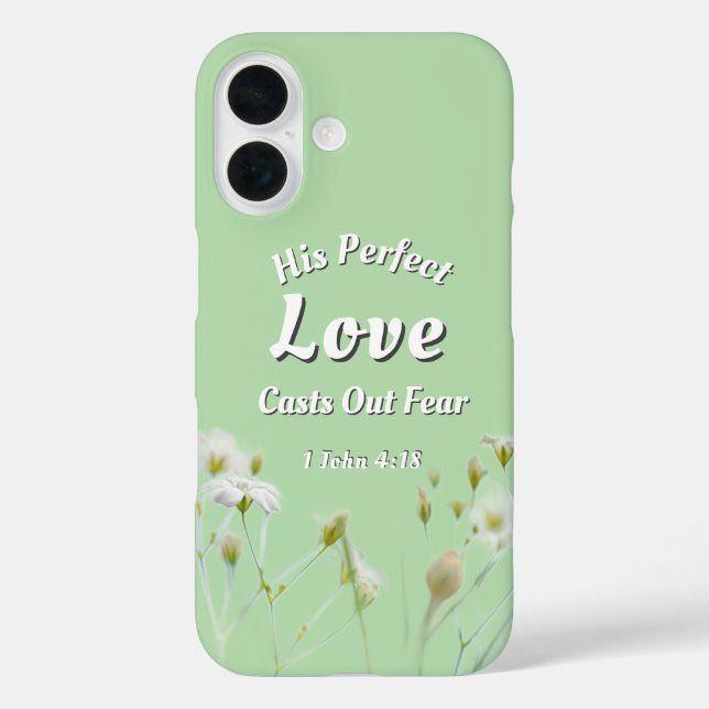 Perfect Love Casts Out Fear Floral Light Green Case-Mate iPhone Case (Back)