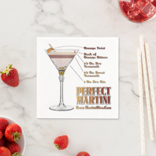 Perfect Martini Cocktail Recipe Art Napkin