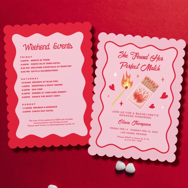 Perfect Match Bachelorette Party Invitation (Creator Uploaded)