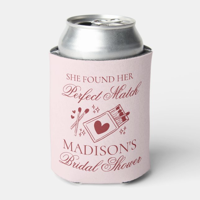 Perfect Match Bridal Shower Bachelorette Favor Can Cooler (Can Front)