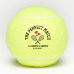 Perfect Match Bridal Shower Bachelorette Favour Tennis Balls<br><div class="desc">Personalised tennis balls with "The Perfect Match" and personalised custom-printed bride and groom names and wedding date, great as a tennis theme or tennis club bridal shower or bachelorette party for the couple who loves tennis - or add your own text to create cute and unique gift for the newlywed...</div>