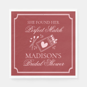 Perfect Match Bridal Shower Bachelorette Party Napkin