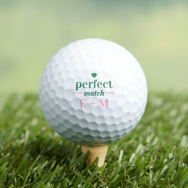 Perfect Match Bridal Wedding Couples Shower Favour Golf Balls (Insitu Tee)