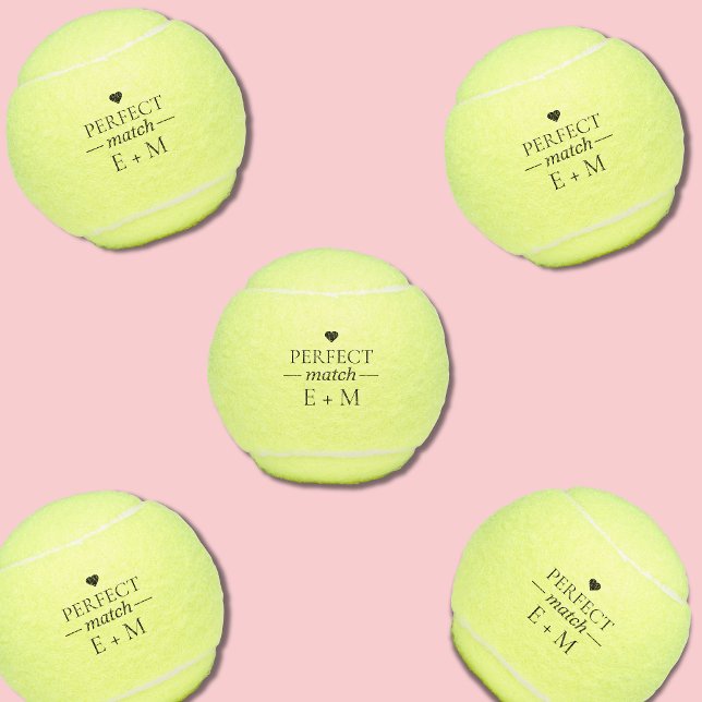 Perfect Match Bridal Wedding Couples Shower Favour Tennis Balls (perfect match wedding favors, bachelorette favors)