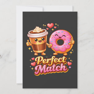 Perfect Match Coffee and Donut Cute Food Invitation