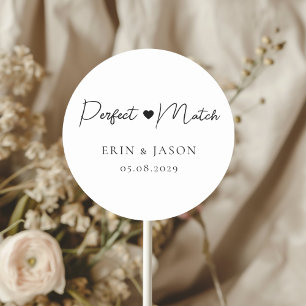 Perfect Match! Elegant, Simpel Classic Round Sticker