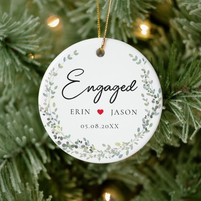 Perfect Match!  Elegant, Simpel, Wreath Ceramic Tree Decoration (Tree)