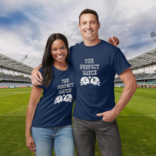 Perfect Match Football Couple Monogram Valentine T-Shirt