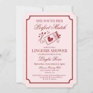 Perfect Match Made in Heaven Pink Lingerie Shower Invitation