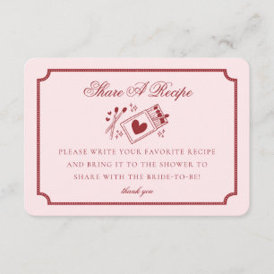 Perfect Match Made in Heaven Pink Share a Recipe Enclosure Card