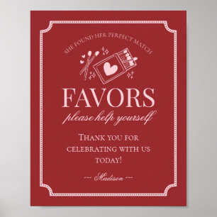 Perfect Match Matchbox Bridal Shower Favors Sign