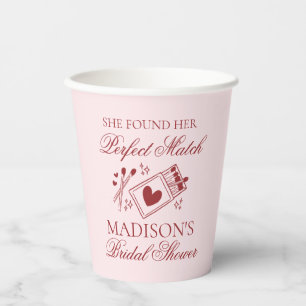 Perfect Match Matchbox Bridal Shower Paper Cups