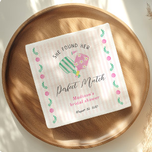 Perfect Match Pickleball Bridal Shower Welcome Napkin