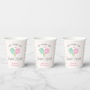 Perfect Match Pickleball Bridal Shower Welcome Paper Cups