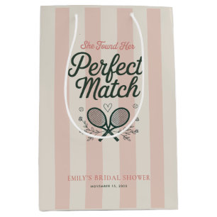 Perfect Match Social Club Tennis Bridal Shower Medium Gift Bag