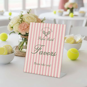 Perfect Match Tennis Bridal Shower Favor Pedestal Sign