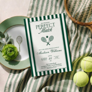 Perfect Match Tennis Bridal Shower Invitation
