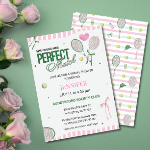 Perfect Match Tennis Bridal Shower Invitation 