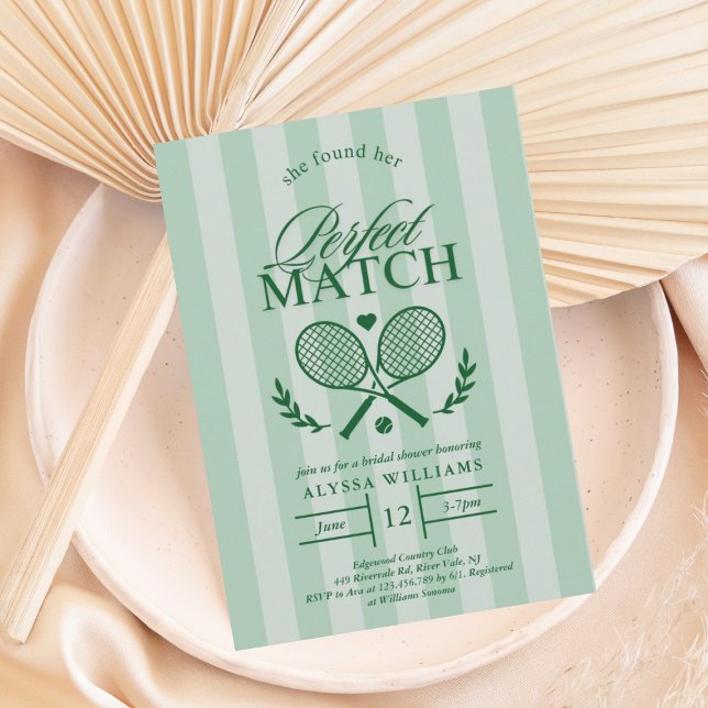 Perfect Match Tennis Bridal Shower Invitation (Creator Uploaded)