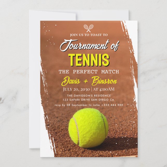 Perfect Match | Tennis Country Club Invitation (Front)