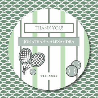 Perfect Match Tennis Couple Shower Thank You Classic Round Sticker