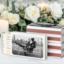 Perfect Match Wedding Engagement Photo Matchboxes