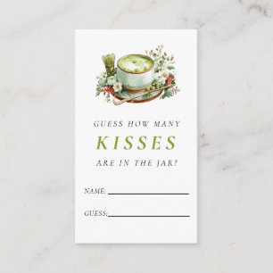 Perfect Matcha How Many Kisses Bridal Shower Enclosure Card