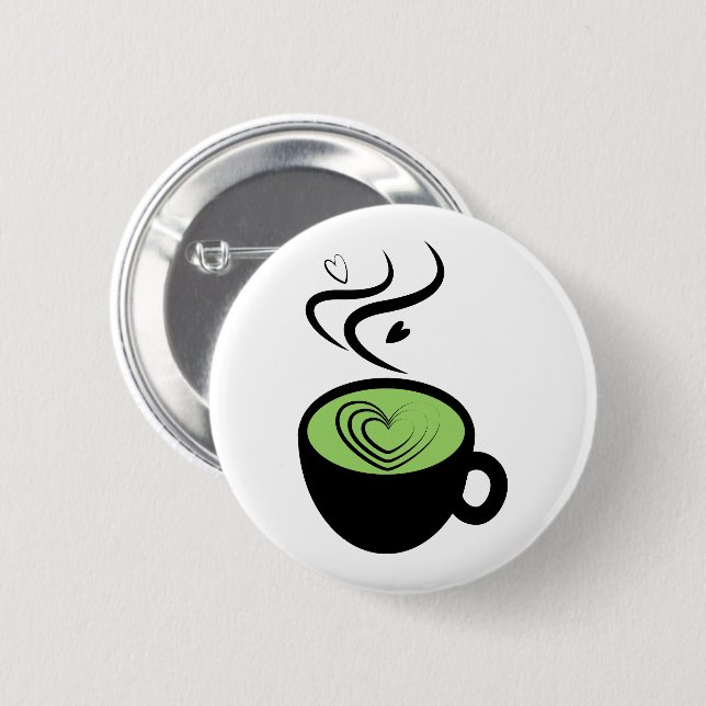 Perfect Matcha Tea Valentine Love Button (Front & Back)
