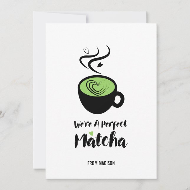 Perfect Matcha Valentine Love Card (Front)