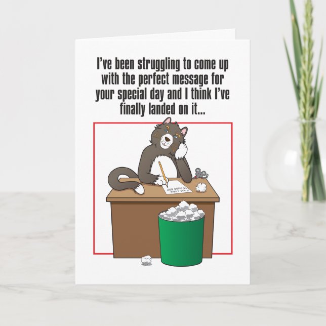 Perfect Message Humourous Birthday Card (Front)