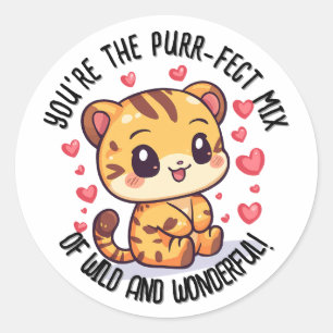 Perfect Mix of Wild Liger Valentine's Day Classic Round Sticker